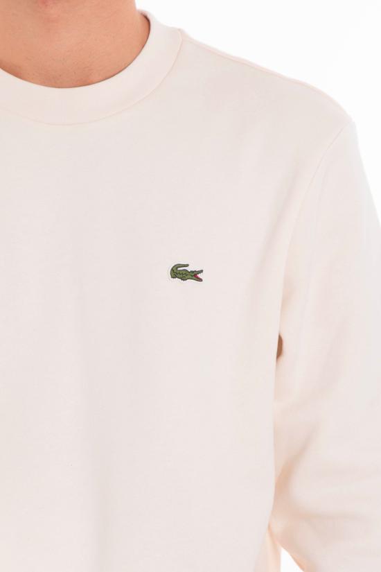 25FW 라코스테 오가닉 브러쉬드 코튼 스웨트셔츠 SH9608 FW25 XFJ White - LACOSTE