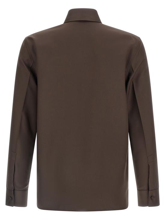 25FW 구찌 홀스빗 디테일 폴리에스터 트윌 셔츠 841624 ZAT432518 BROWN - GUCCI