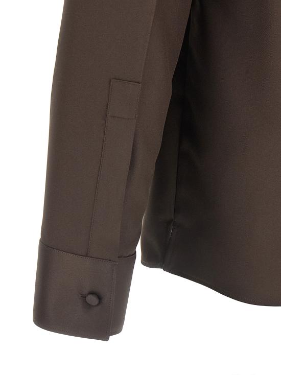 25FW 구찌 홀스빗 디테일 폴리에스터 트윌 셔츠 841624 ZAT432518 BROWN - GUCCI