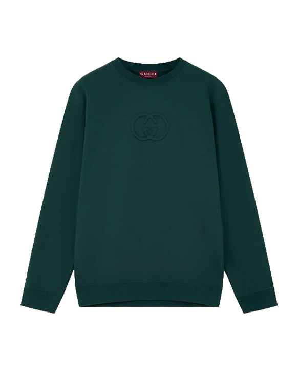 26FW 구찌 브러시드 코튼 저지 스웨트셔츠 848737 XJHKI3348 GREEN