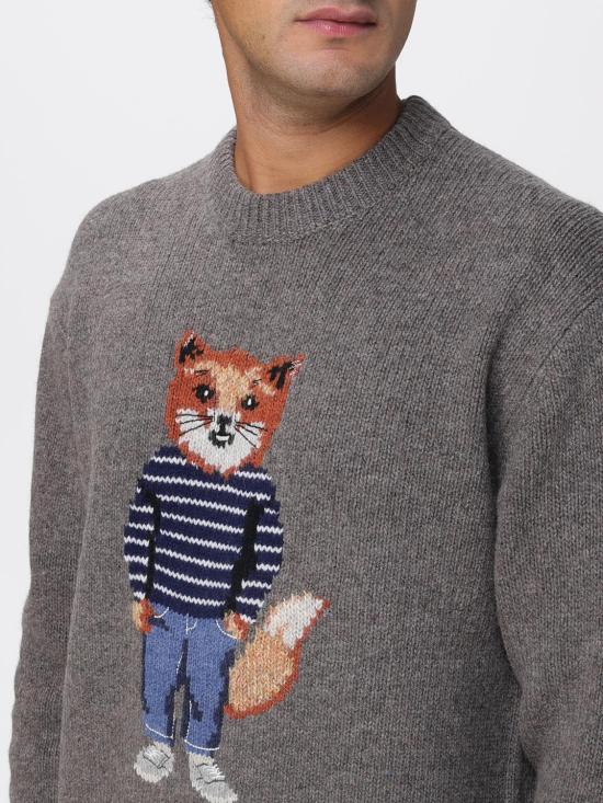 25FW 메종키츠네 스웨터 PM00806KH0002 H170 Grey - MAISON KITSUNE