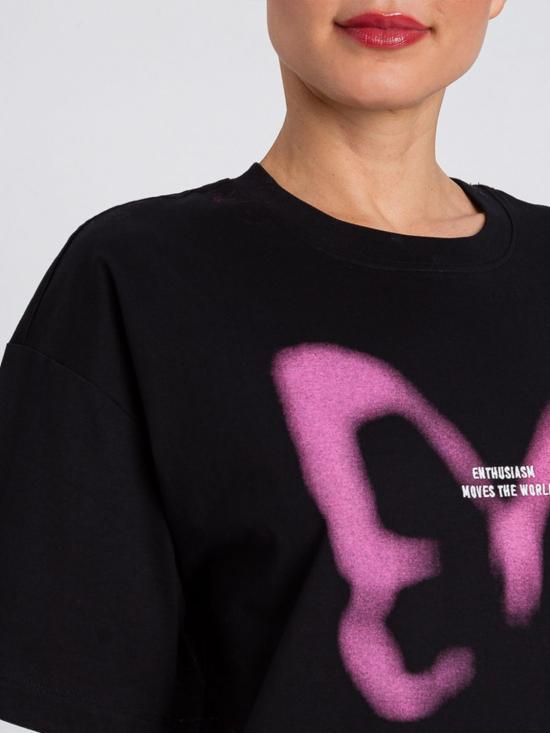 25FW 액티튜드 트윈세트 반팔 티셔츠 252AQ2120 12887 Black - ACTITUDE TWINSET