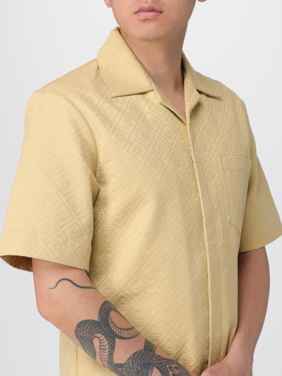 25FW 카사블랑카 반팔 셔츠 MPF25SH167 01 Beige - CASABLANCA