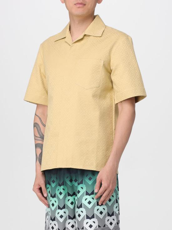 25FW 카사블랑카 반팔 셔츠 MPF25SH167 01 Beige - CASABLANCA