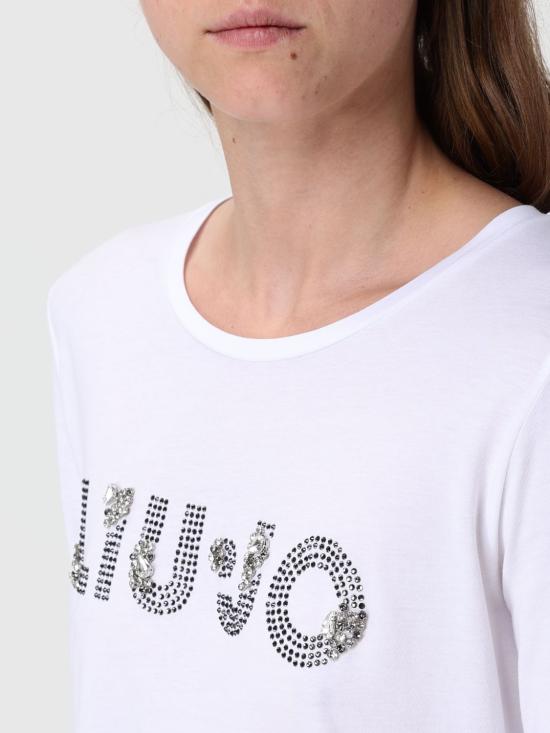 25FW 리우조 반팔 티셔츠 MF5518JS923 P9167 White - LIU JO