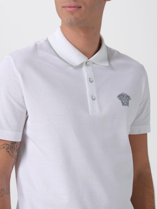 25FW 베르사체 폴로 티셔츠 10139061A14975 1W000 White - VERSACE