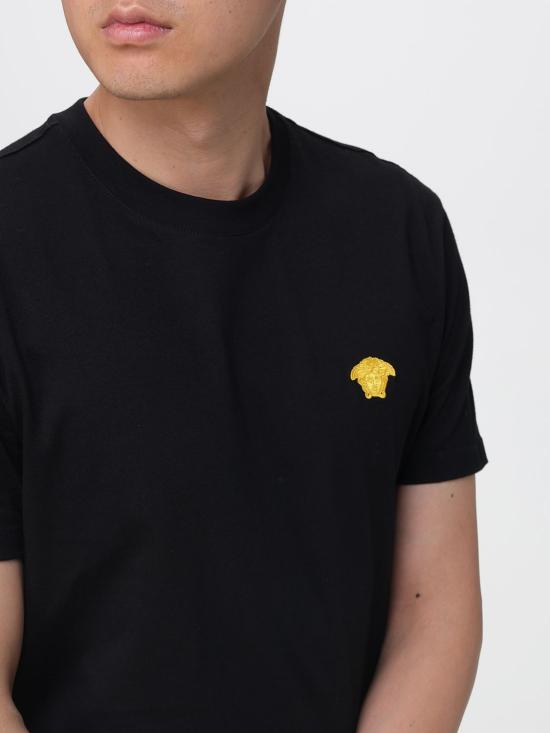 25FW 베르사체 반팔 티셔츠 10084811A08489 1B000 Black - VERSACE