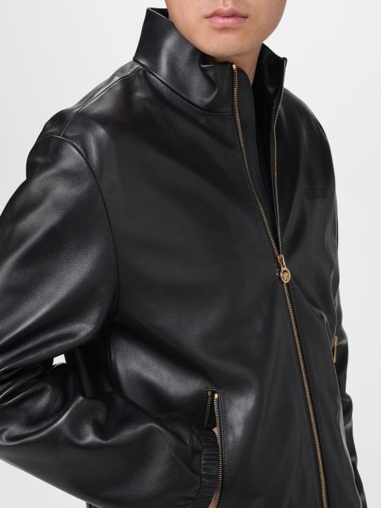 25FW 베르사체 가죽 자켓 10196061A14141 1B000 Black - VERSACE