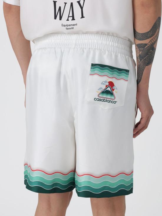 25FW 카사블랑카 숏팬츠 MPF25TR01203 MONTAGNEON White - CASABLANCA