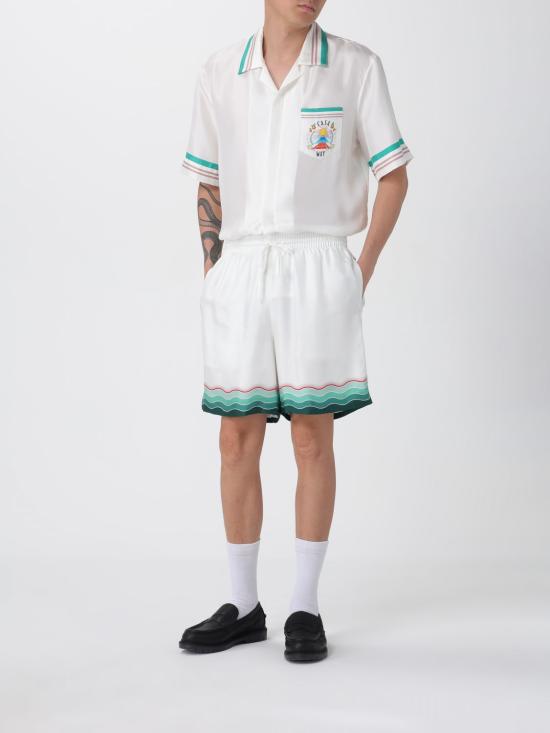 25FW 카사블랑카 숏팬츠 MPF25TR01203 MONTAGNEON White - CASABLANCA