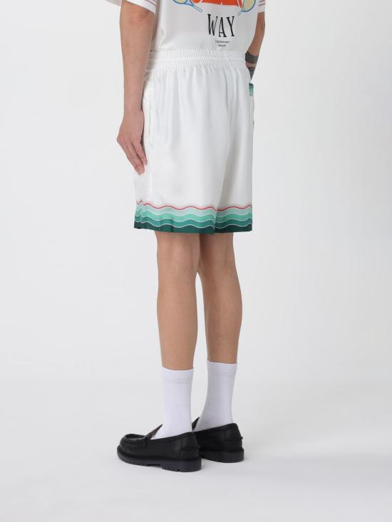 25FW 카사블랑카 숏팬츠 MPF25TR01203 MONTAGNEON White - CASABLANCA