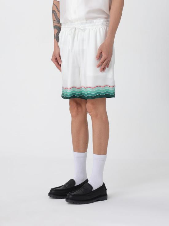 25FW 카사블랑카 숏팬츠 MPF25TR01203 MONTAGNEON White - CASABLANCA