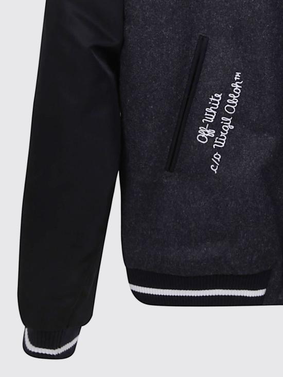 25FW [키즈] 오프화이트 캐주얼 자켓 OBEH001F25FAB001 0725 Black - OFF WHITE