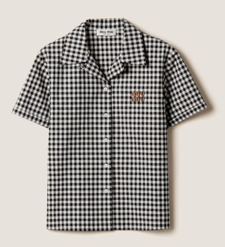 25FW 미우미우 블라우스 MK1947SOOO12OF F0964 BIANCO NERO Multicolor