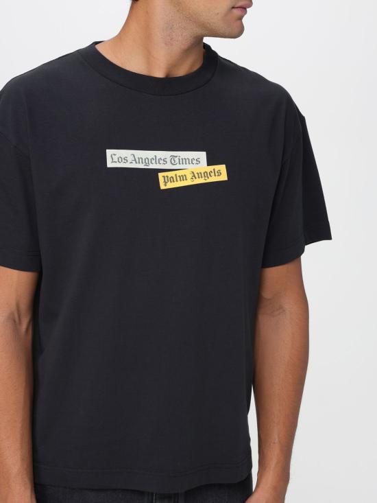 25FW 팜앤젤스 반팔 티셔츠 PMAA109F25JER004 1084 Black - PALM ANGELS