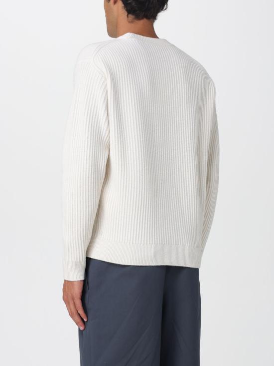 25FW 메종키츠네 폭스 헤드 울 립드 스웨터 PM00811KT1149 P700 Beige - MAISON KITSUNE