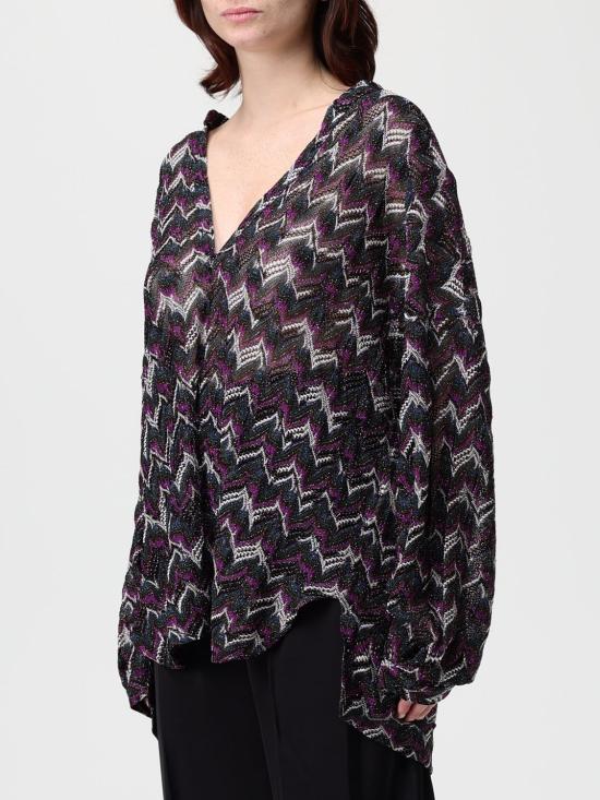 25FW 미소니 블라우스 DS25WJ0OBR012P S91P5 Violet - MISSONI