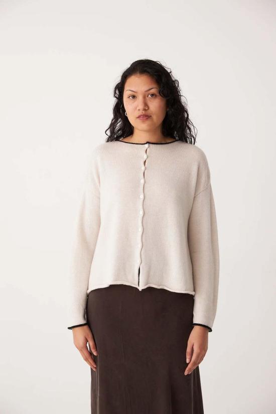  Francie 가디건 프랜시 돌스 트리밍 카디건 아이보리/블랙 - OTHER BRANDS