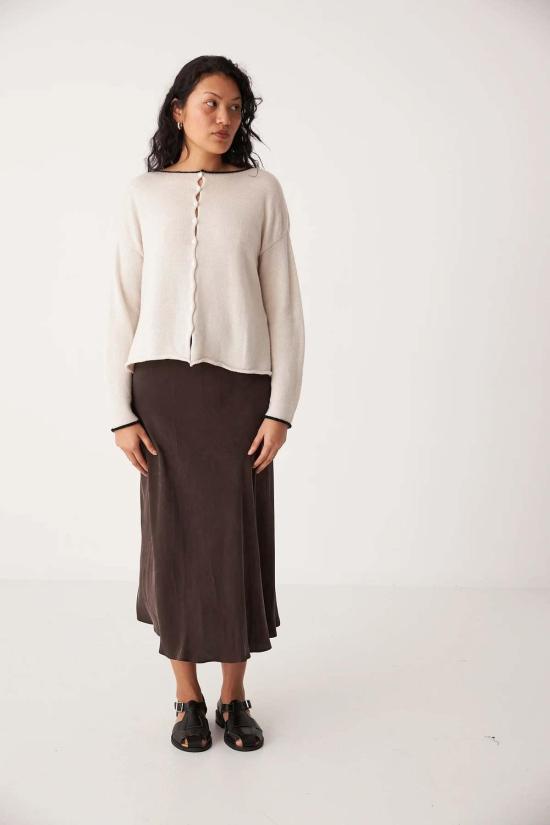  Francie 가디건 프랜시 돌스 트리밍 카디건 아이보리/블랙 - OTHER BRANDS