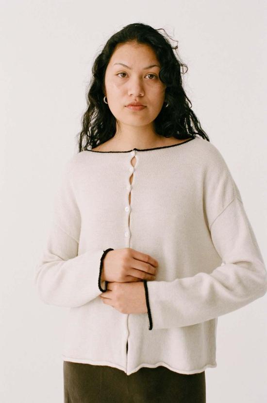  Francie 가디건 프랜시 돌스 트리밍 카디건 아이보리/블랙 - OTHER BRANDS