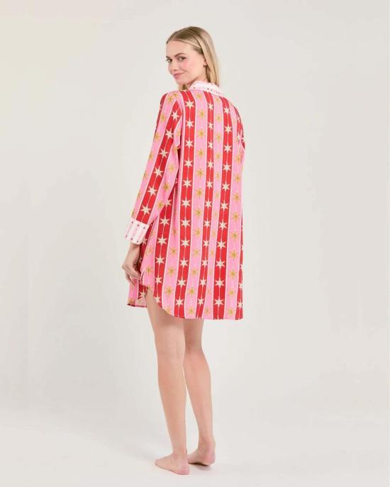  케이티 키메 언더웨어 트리 토퍼 슬립 셔츠 레드 - KATIE KIME