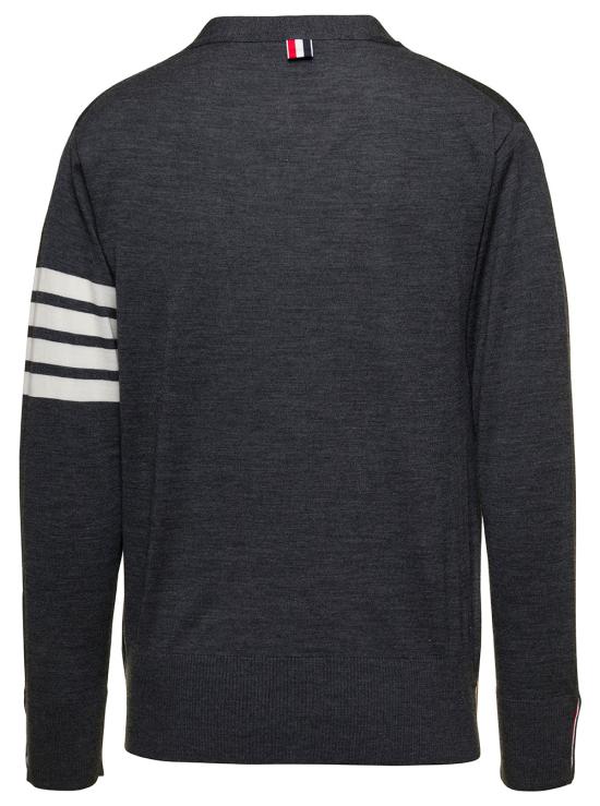 26SS 톰브라운 4바 서스테이너블 파인 메리노 울 클래식 가디건 MKC002AY1014022 Grey - THOM BROWNE