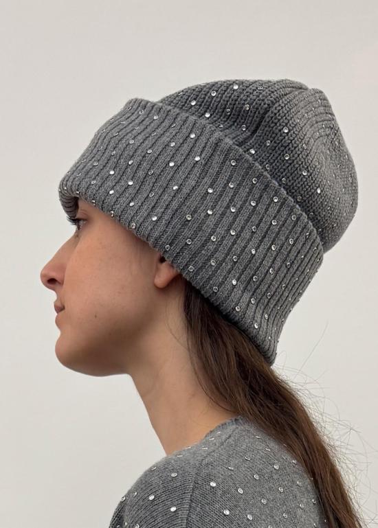  미니 로즈 비니 코튼 캐시미어 라인스톤 셰이커 비니