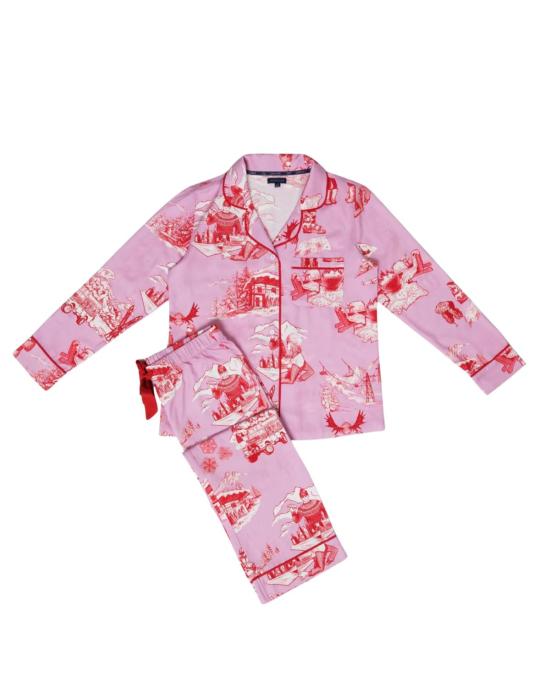  케이티 키메 언더웨어 Katie Kime Après Ski Toile 긴팔 파자마 세트 라일락/크랜베리