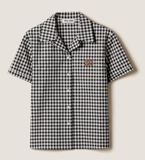 25FW 미우미우 셔츠 MK1947SOOO12OF F0964 BIANCO NERO