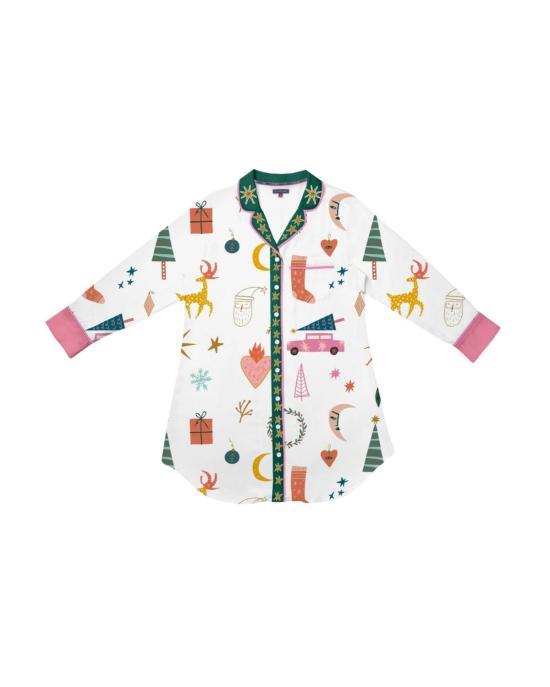  케이티 키메 라운지 웨어 Katie Kime Mod 홀리데이 슬립 셔츠