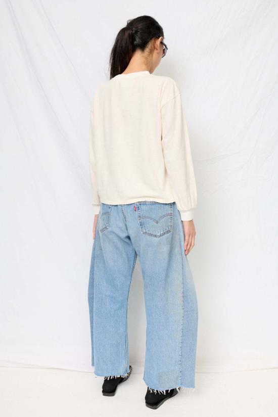  영메이븐 긴팔 티셔츠 융메이븐 화이트 크롭 롱슬리브 티셔츠 - JUNGMAVEN