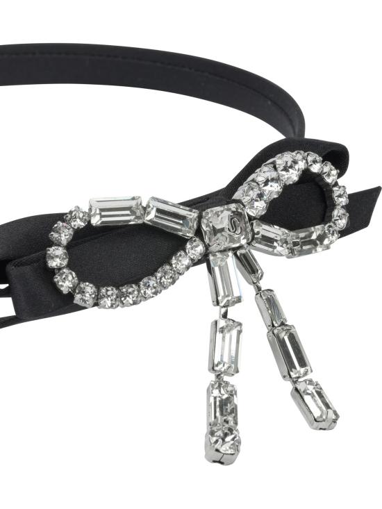 26SS 지미추 헤어 액세서리 CRYSTAL BOW HEADBANDXAHBLACK SILVER CRYSTAL Black - JIMMY CHOO