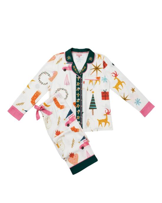  케이티 키메 언더웨어 모드 홀리데이 긴팔 파자마 팬츠 세트 멀티