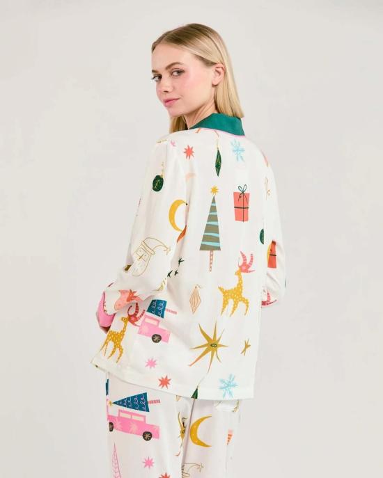  케이티 키메 언더웨어 모드 홀리데이 긴팔 파자마 팬츠 세트 멀티 - KATIE KIME