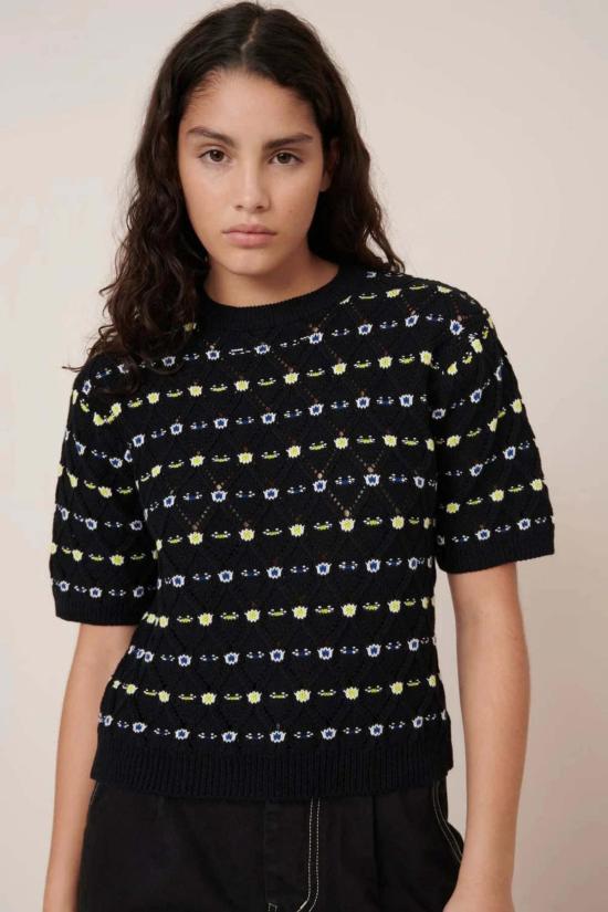  코우토우 블라우스 로드 탑 데이지 자카드