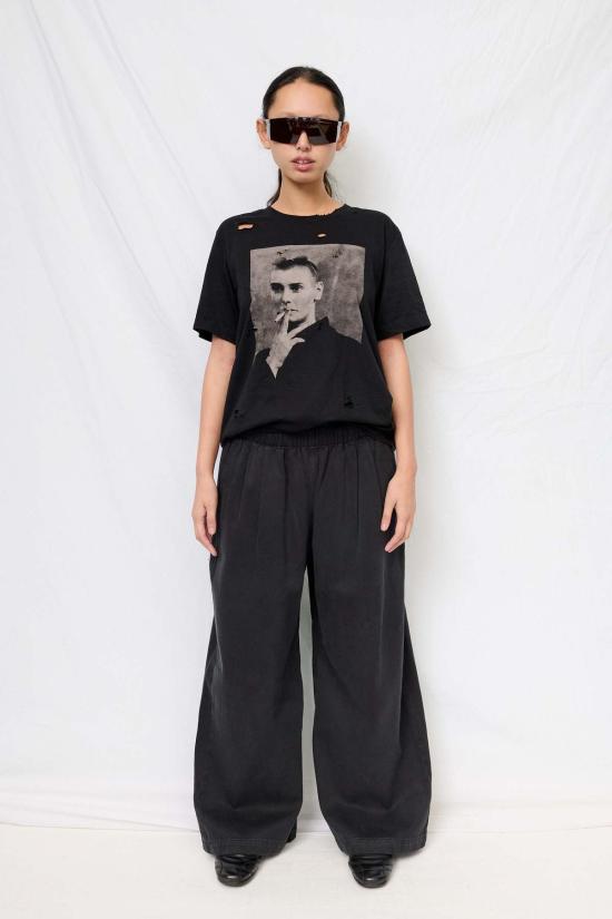  영메이븐 스트레이트 팬츠 융마벤 블랙 트윌 디스코 팬츠 - JUNGMAVEN