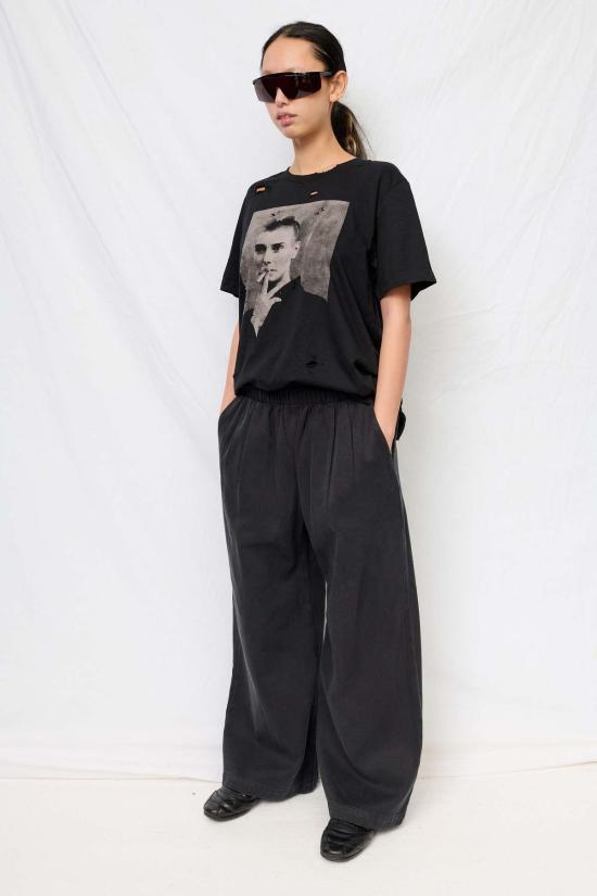  영메이븐 스트레이트 팬츠 융마벤 블랙 트윌 디스코 팬츠 - JUNGMAVEN