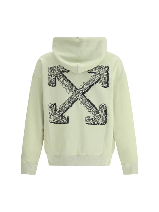 25FW 오프화이트 후드 티셔츠 OMBB085F25FLE00F 5010 GREEN - OFF WHITE