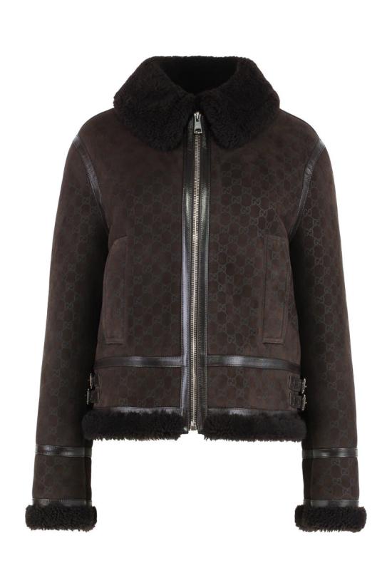 25FW 구찌 프린트 스웨이드 쉐어링 자켓 835526XSAGB 2037 BROWN