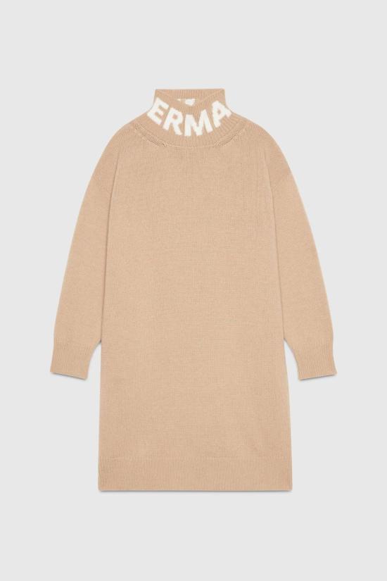 25FW 에르마노 피렌제 미디 원피스 D47EQ026EO1 MF713 Camel