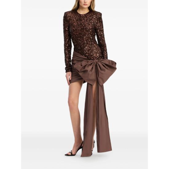 26SS 로테이트 숏 스커트 1148812910 SEQUINS BO 2910 BROWN - ROTATE
