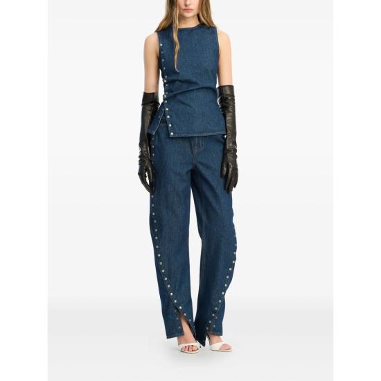 26SS 로테이트 데님 팬츠 114816D03 BUTTONED D03 BLUE - ROTATE