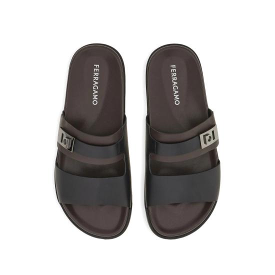 26SS 살바토레 페라가모 뮬/슬리퍼 02A394 0789256 M NETMO BLACK BROWN - SALVATORE FERRAGAMO