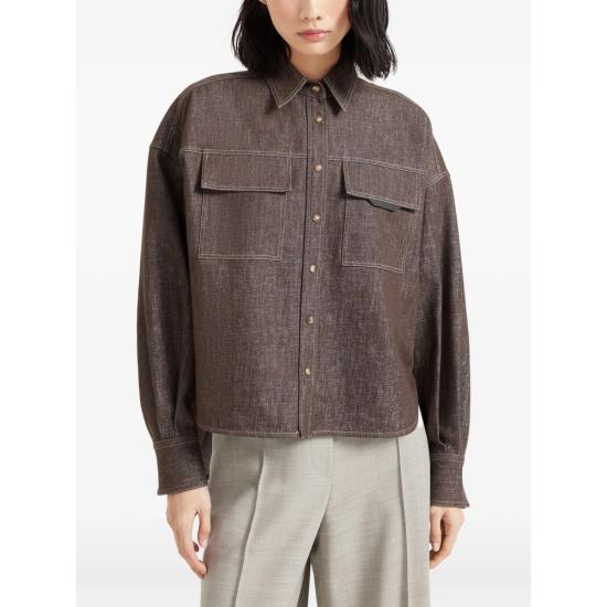 25FW 브루넬로 쿠치넬리 탑 MB148MY516 C003 BROWN - BRUNELLO CUCINELLI