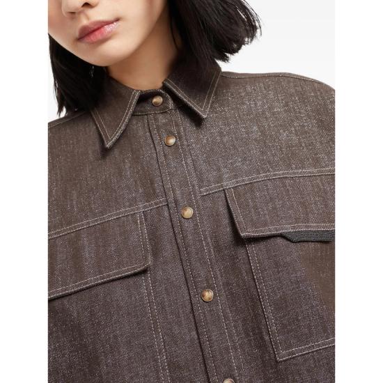 25FW 브루넬로 쿠치넬리 탑 MB148MY516 C003 BROWN - BRUNELLO CUCINELLI