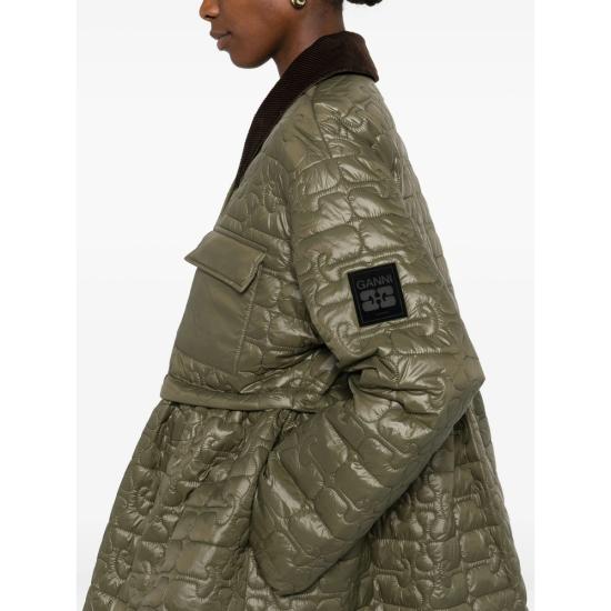 26SS 가니 퀼팅 미디 자켓 W0965 861 GREEN - GANNI