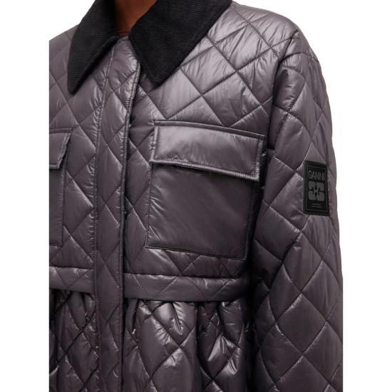 26SS 가니 퀼팅 미디 자켓 W0964 252 BROWN - GANNI