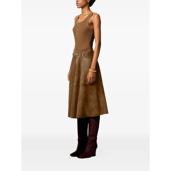 25FW 아미 미디 스커트 FSK437 LH0059 216 BROWN - AMI