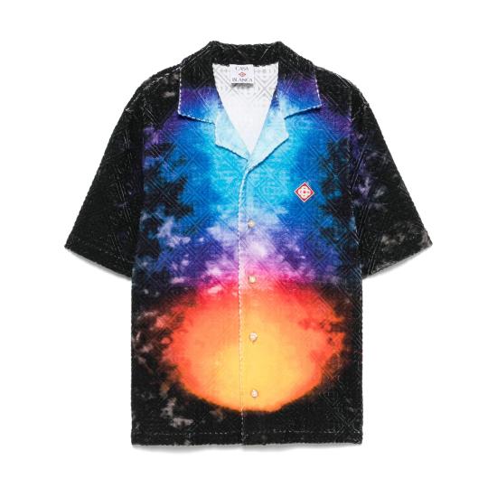 25SS 카사블랑카 반팔 셔츠 SH 166 01 TIEDY BLUE