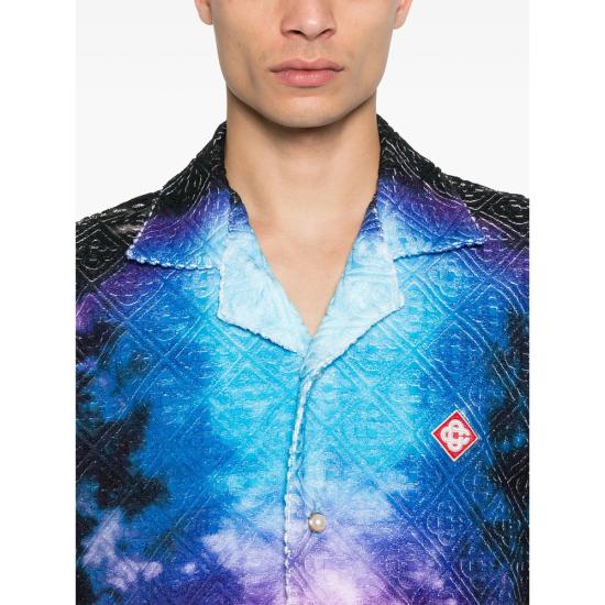 25SS 카사블랑카 반팔 셔츠 SH 166 01 TIEDY BLUE - CASABLANCA